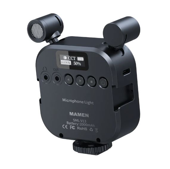 MAMEN V13 Broadcast Multi-Angle Stereo Microphone Lights