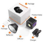 Mamen SL-C60R LED Video BI Color +RGB Light With Built In Battery Power Portable Cob Photography Light