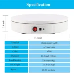 360 Rotating Table 30cm for Products Photography ( White )