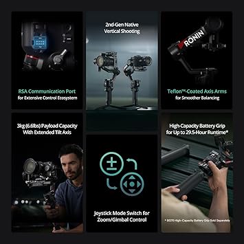 DJI RS 4, 3-Axis Gimbal Stabilizer for DSLR and Mirrorless Cameras